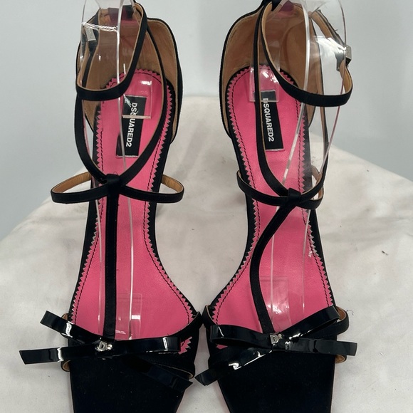 DSQUARED2 Women's Square Open Toe Bow Stiletto Pumps Sandal Heels EU Size 41 - Picture 2 of 16